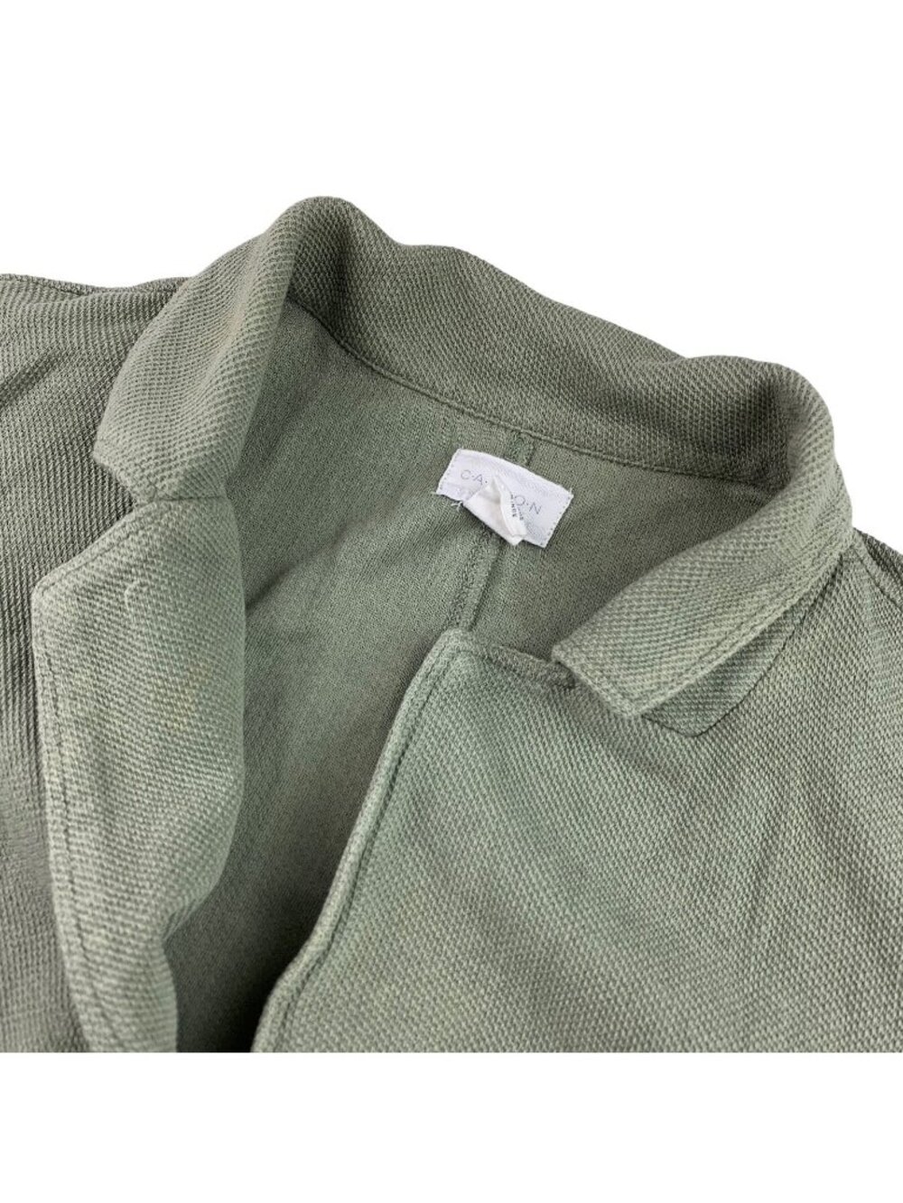 Caslon Women's 100% Cotton Open Front Knit Cardigan Sweater Green β’ MEDIUM